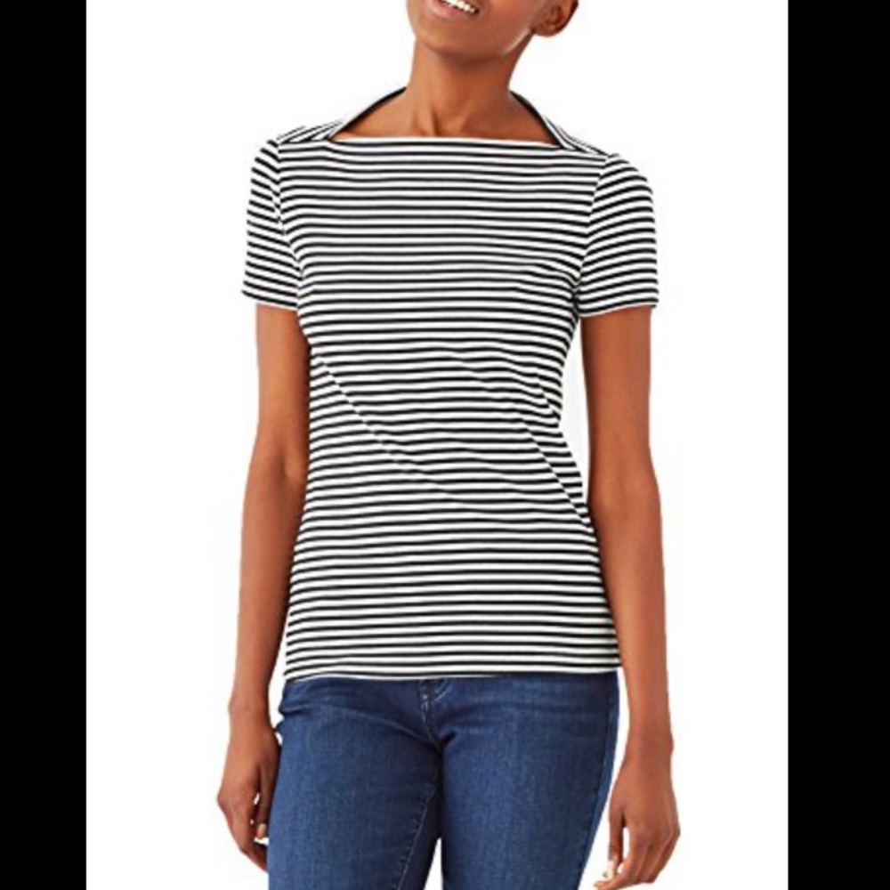 Kate Spade Saturday Striped Slip Neck Tee 🖤🤍